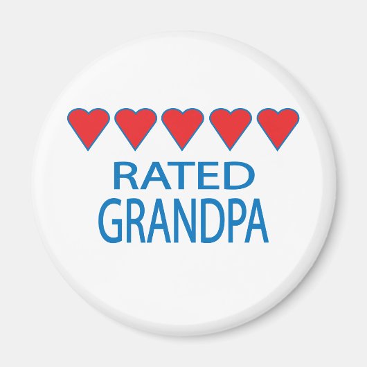 Vijf Heart Grandpa Magneet (Voorkant)