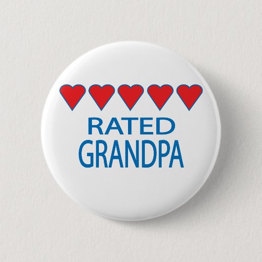 Vijf Heart Grandpa Ronde Button 5,7 Cm (Voorkant)