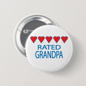 Vijf Heart Grandpa Ronde Button 5,7 Cm (Voorkant /achterkant)