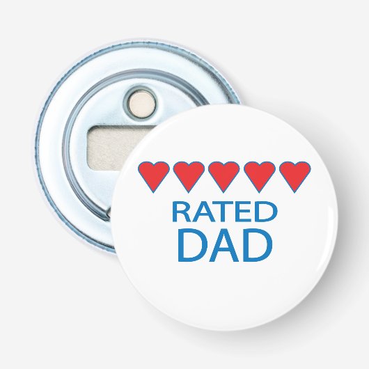 Vijf Heart Pap Button Flesopener (Voorkant)