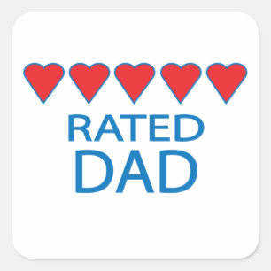 Vijf Heart Pap Vierkante Sticker