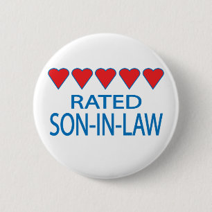Vijf Heart Son-in-law Ronde Button 5,7 Cm