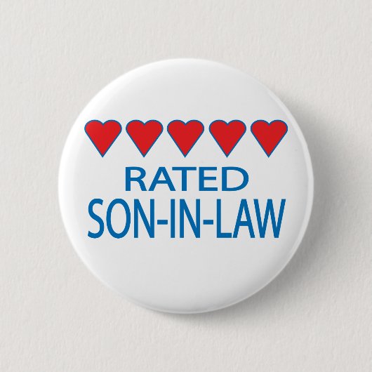 Vijf Heart Son-in-law Ronde Button 5,7 Cm (Voorkant)