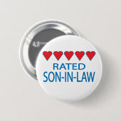 Vijf Heart Son-in-law Ronde Button 5,7 Cm (Voorkant /achterkant)
