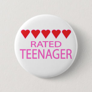 Vijf Heart Teenager Ronde Button 5,7 Cm