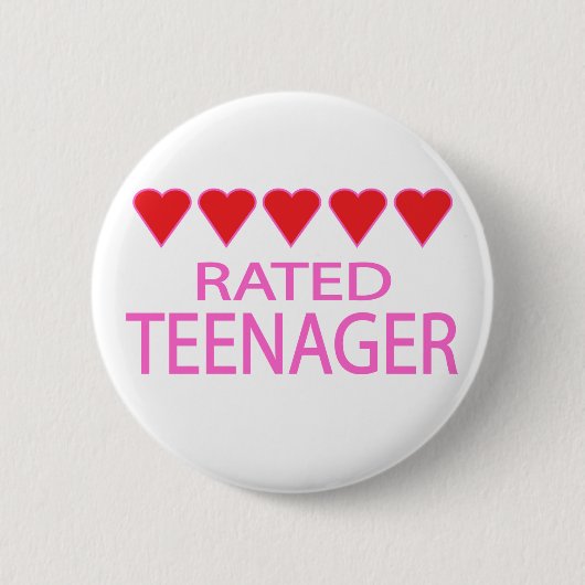 Vijf Heart Teenager Ronde Button 5,7 Cm (Voorkant)