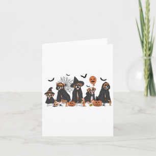 Vijf Heksen Boxer Hond Halloween Boxer Hond Spooky Kaart