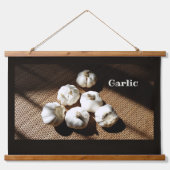 Vijf Hele Handschoenen van knoflook Rustic Kitchen Hangend Wandkleed (Voorkant)