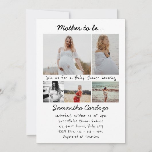 Vijf Inspirerend Baby shower voor fotocollage Kaart (Voorkant)