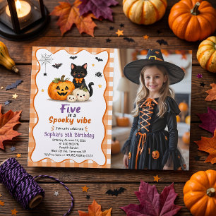 Vijf is een enge Halloween 5e verjaardagsuitnodigi Kaart