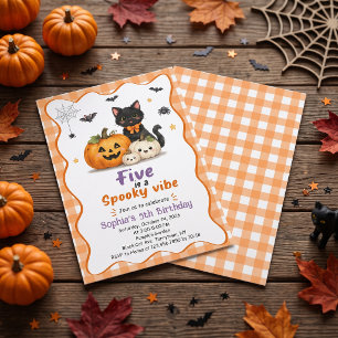 Vijf is een enge Halloween 5e verjaardagsuitnodigi Kaart