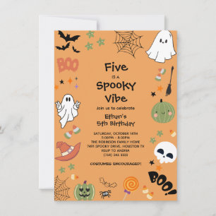 Vijf is een enge sfeer Halloween 5e verjaardag Kaart