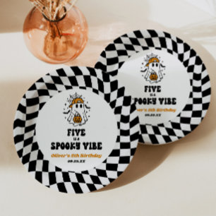 Vijf Is Een Griezelige Sfeer Halloween 5e Verjaard Papieren Bordje