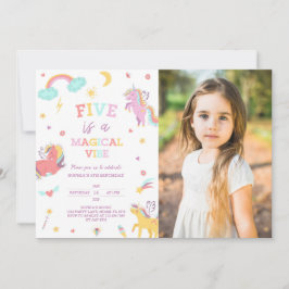 Vijf is een magische vibe eenhoorn 5e verjaardag f kaart