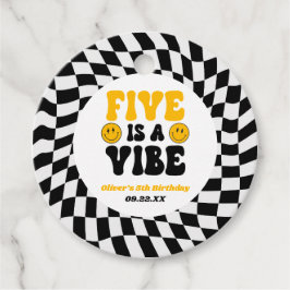 Vijf Is Een Sfeer Retro Vijfde 5e Verjaardagsfeest Bedankjes Labels