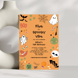 Vijf is een spookachtige vibe Halloween 5e verjaar Kaart