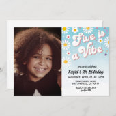 Vijf is een Vibe 5de Uitnodiging van de Dag van he (Voorkant / Achterkant)