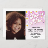 Vijf is een Vibe 5de Uitnodiging van de Dag van he (Voorkant / Achterkant)