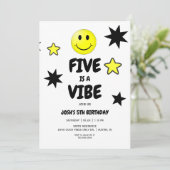 Vijf is een Vibe 5e verjaardag Kaart (Staand voorkant)