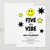 Vijf is een Vibe 5e verjaardag Kaart (Voorkant / Achterkant)