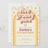 Vijf is een vibe 5e verjaardag uitnodiging | Retro (Voorkant)