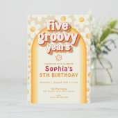 Vijf is een vibe 5e verjaardag uitnodiging | Retro (Staand voorkant)