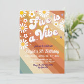 Vijf is een Vibe 5th Birthday Uitnodiging (Staand voorkant)