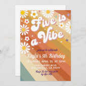 Vijf is een Vibe 5th Birthday Uitnodiging (Voorkant / Achterkant)