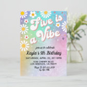 Vijf is een Vibe 5th Birthday Uitnodiging (Staand voorkant)
