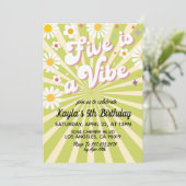 Vijf is een Vibe 5th Birthday Uitnodiging (Staand voorkant)
