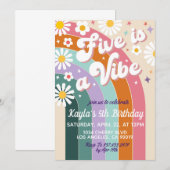 Vijf is een Vibe 5th Birthday Uitnodiging (Voorkant / Achterkant)