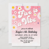 Vijf is een Vibe 5th Birthday Uitnodiging (Voorkant)
