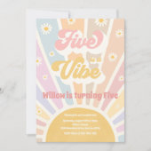 Vijf is een Vibe Boho Sunshine 5e verjaardag Kaart (Voorkant)