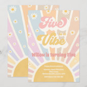 Vijf is een Vibe Boho Sunshine 5e verjaardag Kaart (Voorkant / Achterkant)
