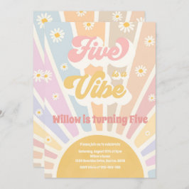 Vijf is een Vibe Boho Sunshine 5e verjaardag Kaart