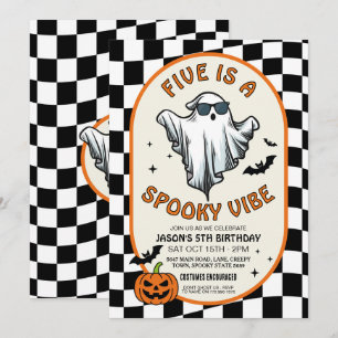 Vijf is een vibe geesten vleermuizen Halloween Par Kaart