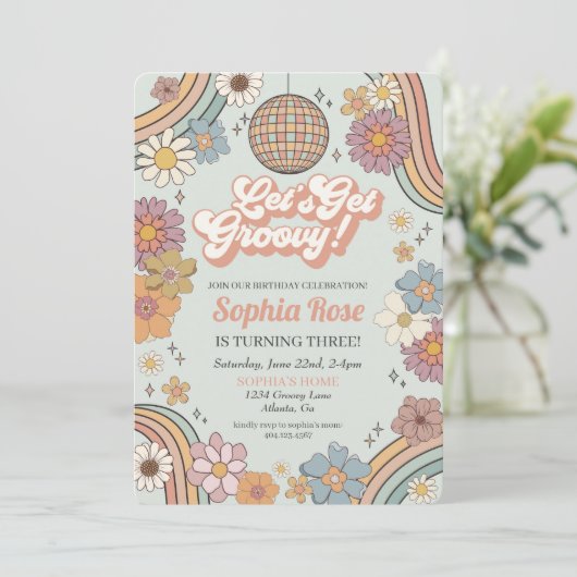 Vijf is een Vibe Groovy 5th birthday 70s retro (Staand voorkant)