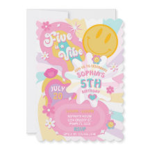 Vijf is een Vibe Groovy 5th Birthday uitnodiging