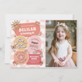 Vijf is een vibe groovy daisy 5e verjaardag foto kaart (Voorkant)