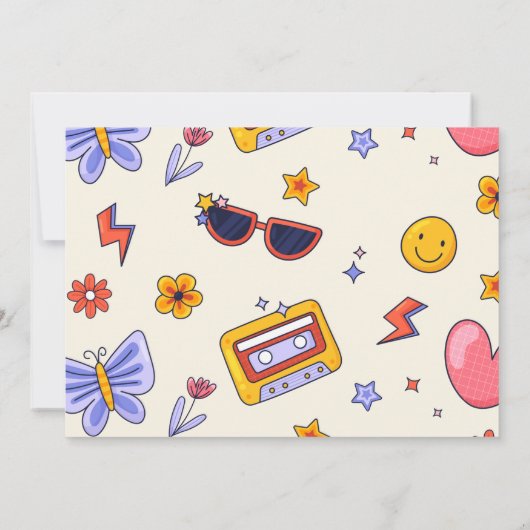 Vijf is een Vibe Groovy Hippie 5th Birthday foto Kaart (Achterkant)