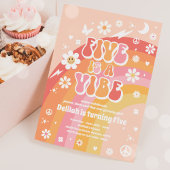Vijf is een Vibe Groovy Hippie Rainbow 5e verjaard Kaart