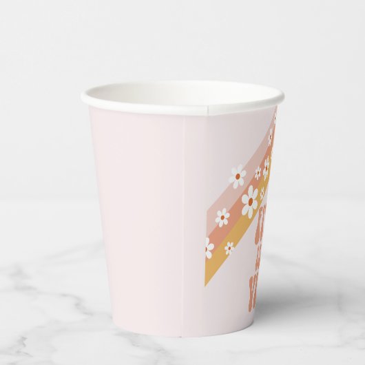 Vijf is een Vibe Groovy Retro Daisy Boho Rainbow Papieren Bekers (Rechts)