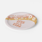 Vijf is een Vibe Groovy Retro Rainbow 5e verjaarda Papieren Bordje (Gekanteld)