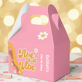 Vijf is een  vibe, groovy retro verjaardag bedankdoosjes