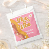 Vijf is een  vibe, groovy retro verjaardag bedankzakje (Geknipt)