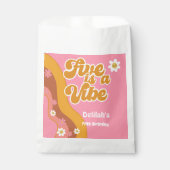 Vijf is een  vibe, groovy retro verjaardag bedankzakje (Voorkant)