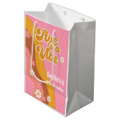 Vijf is een  vibe, groovy retro verjaardag medium cadeauzakje (Voorkant Gekanteld)