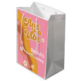Vijf is een  vibe, groovy retro verjaardag medium cadeauzakje (Achterkant Gekanteld)