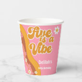 Vijf is een  vibe, groovy retro verjaardag papieren bekers (Voorkant)