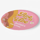 Vijf is een  vibe, groovy retro verjaardag papieren bordje (Gekanteld)